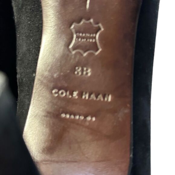 Cole Hann Suede Black Heels Sz 8 B - Picture 7 of 13